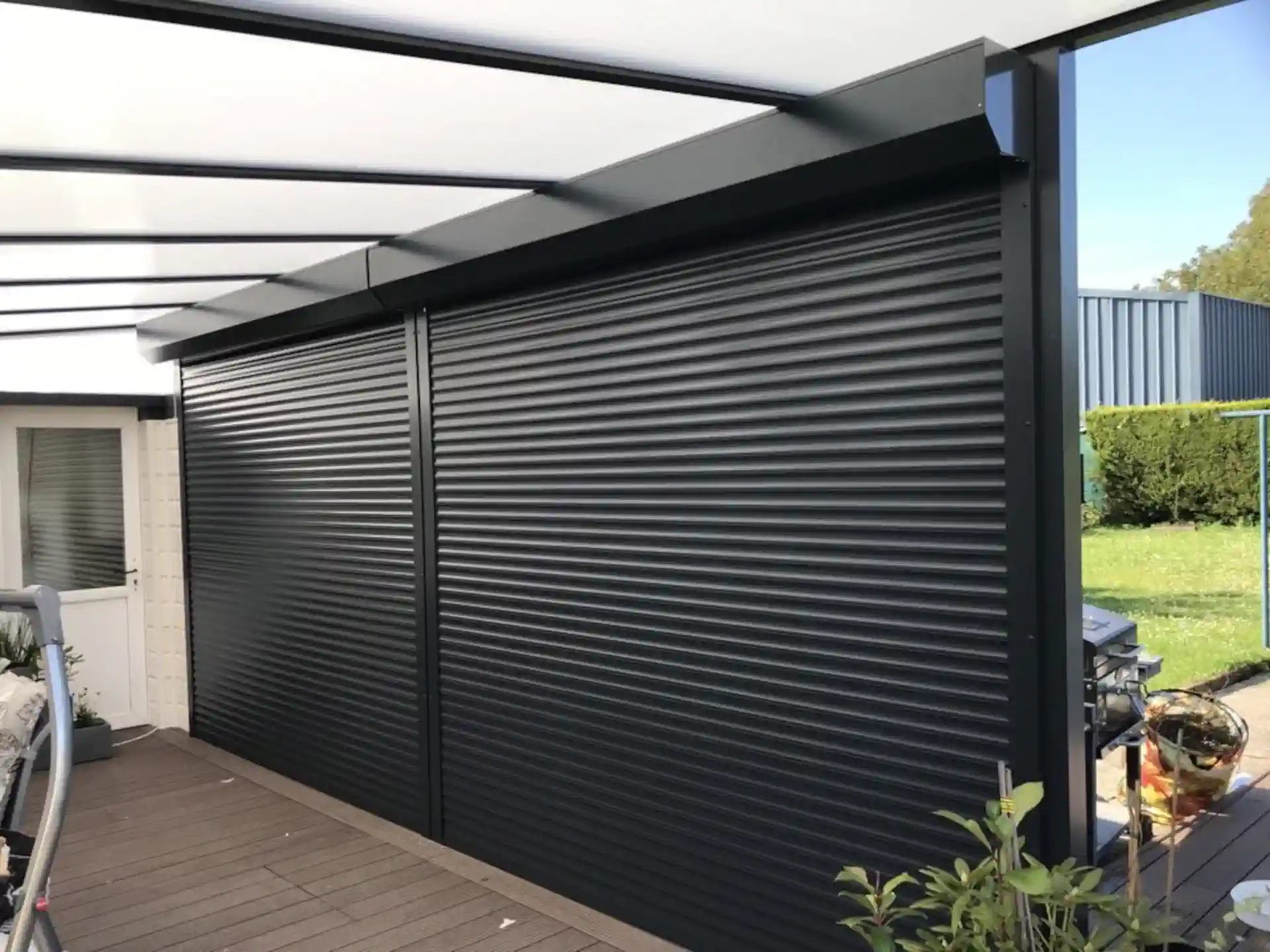 Réalisation Volet roulant par plastique 2000 Grand volet de véranda sur mesure